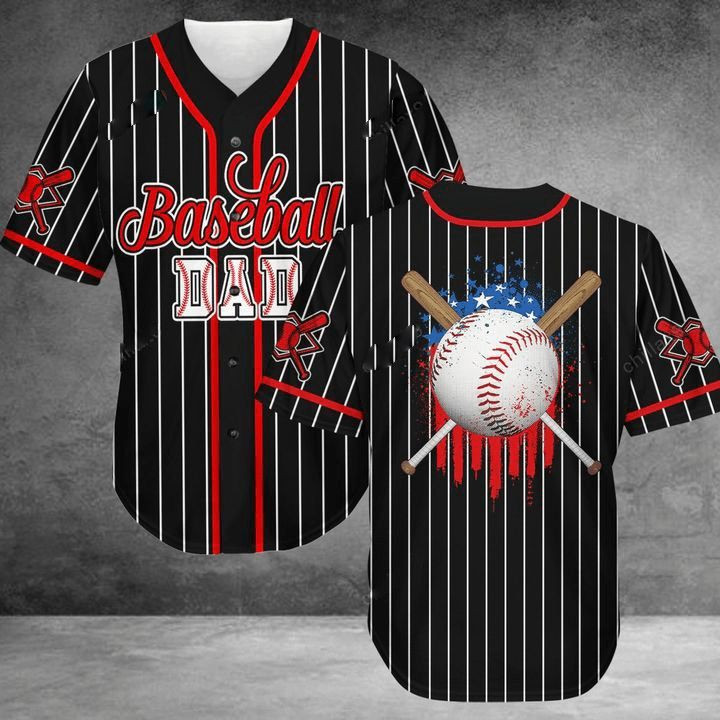 Baseball Dad Gift For Fathers Day 3d Personalized 3d Baseball Jersey h