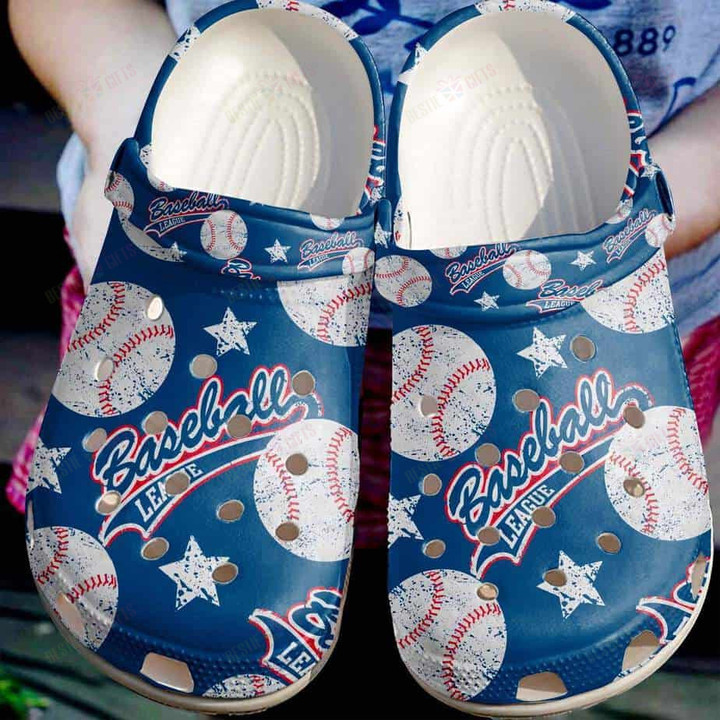 Baseball In Sky Crocs Classic Clogs Shoes