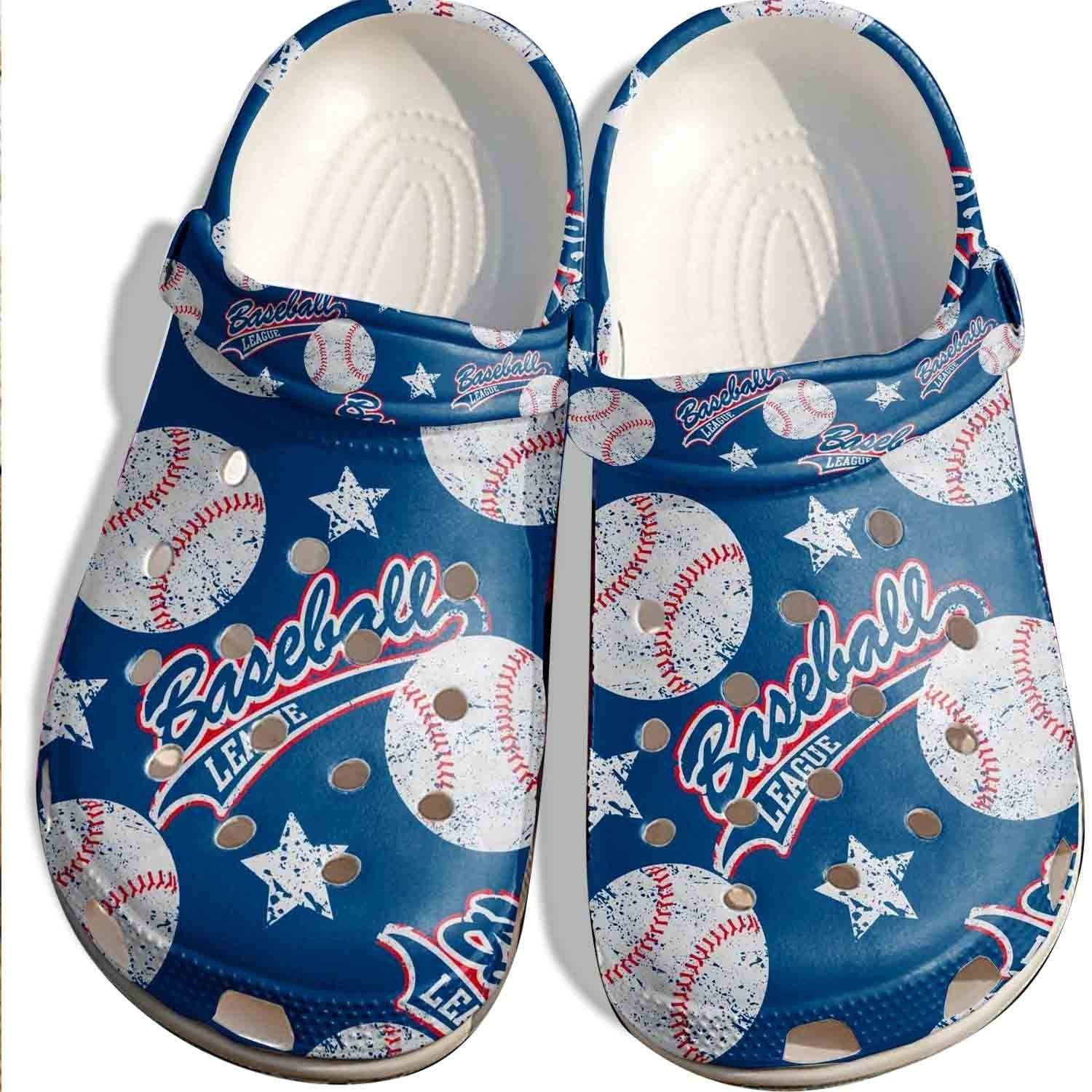 Baseball In Sky Crocs Shoes Clogs For Batter-Funny Baseball League Custom Crocs Shoes Clogs