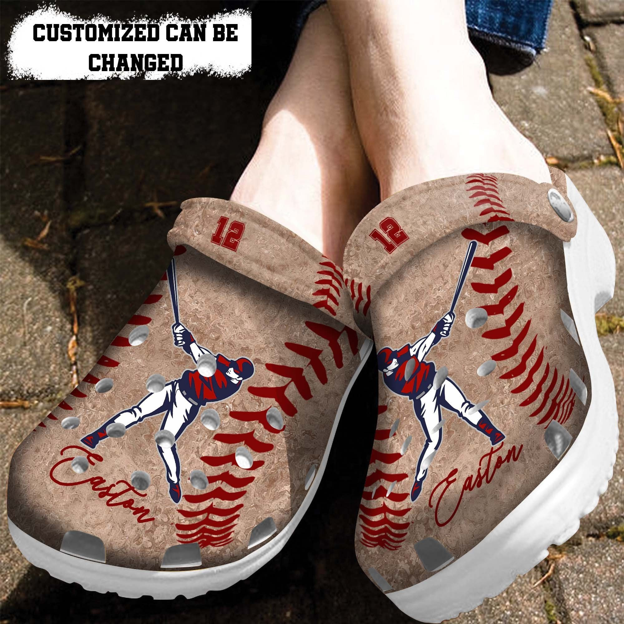 Baseball Leather Crocs Shoes Gift Men Women- Baseball Shoes Croc Clogs Customize