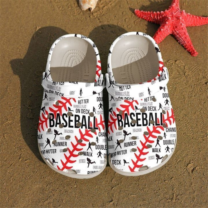 Baseball Pattern Crocs Classic Clogs Shoes