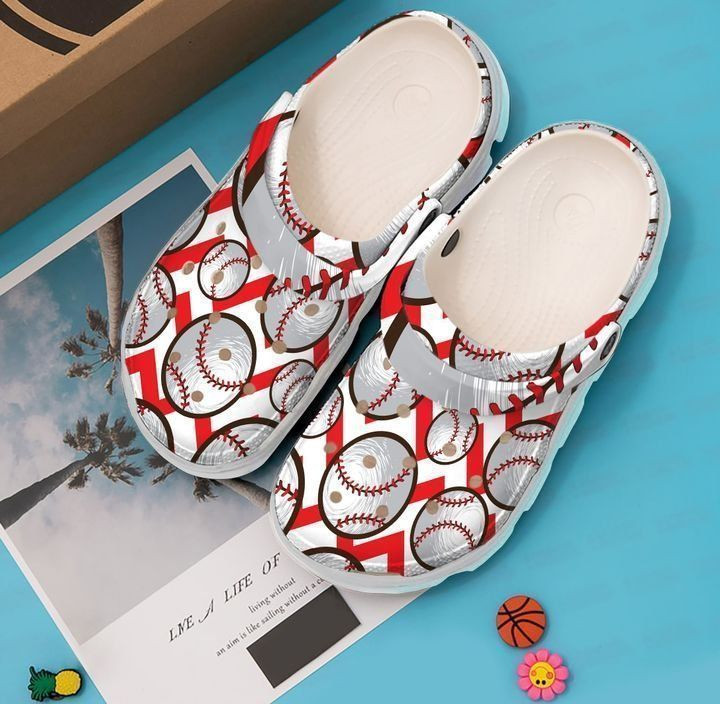 Baseball Pattern Crocs Classic Clogs Shoes