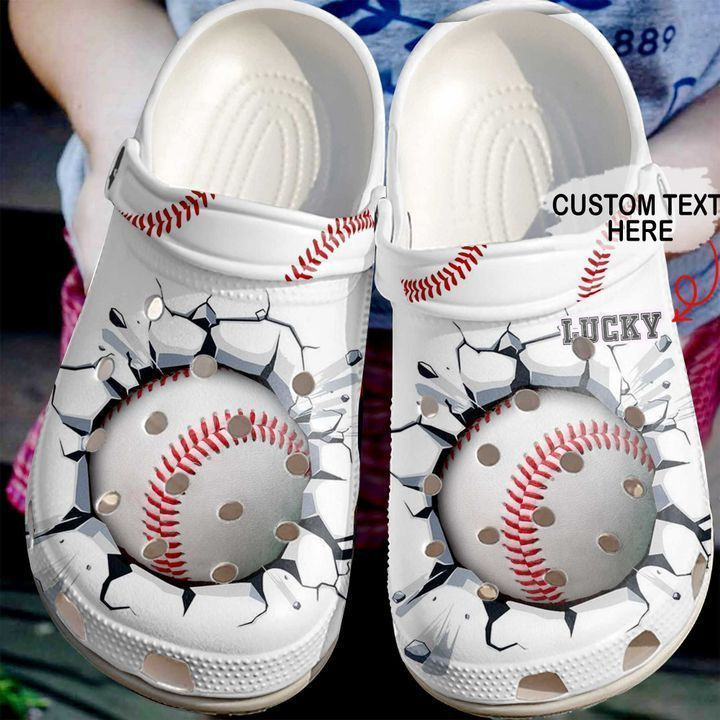 Baseball Personalized Crack Crocs Classic Clogs Shoes