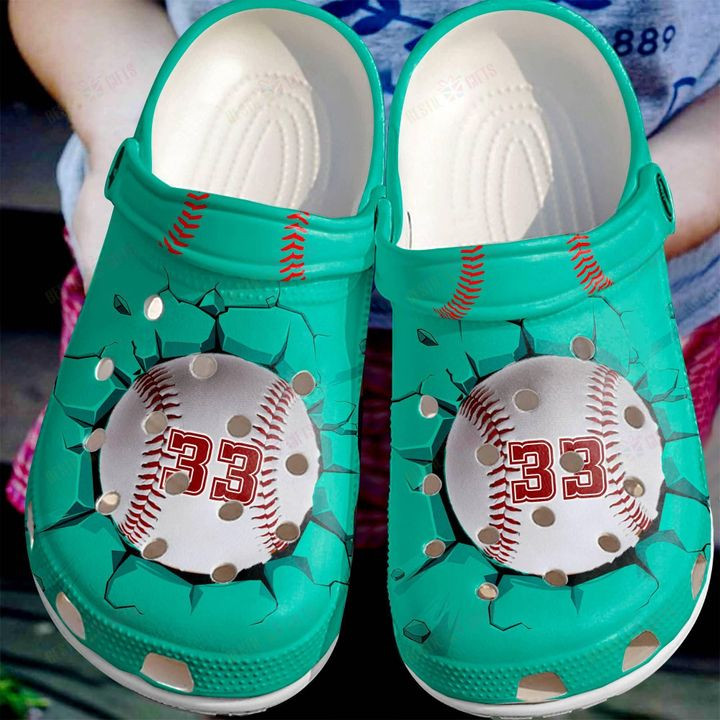 Baseball Personalized White Sole Baseball Lover Crocs Classic Clogs Shoes