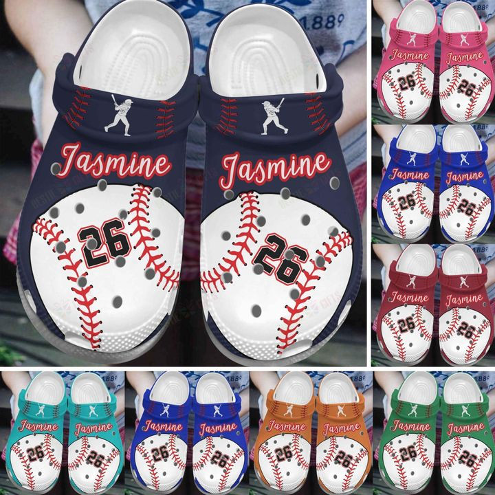 Baseball Personalized White Sole Love Baseball Crocs Classic Clogs Shoes
