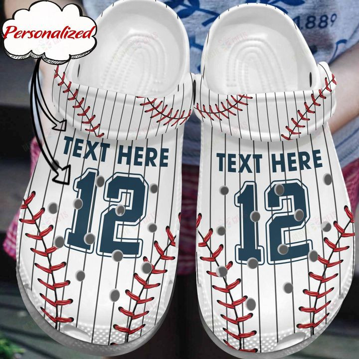 Baseball Personalized White Sole Uniform Crocs Classic Clogs Shoes