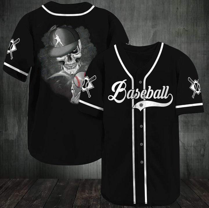 Baseball Skull Player Personalized 3d Baseball Jersey kv, Unisex Jersey Shirt for Men Women