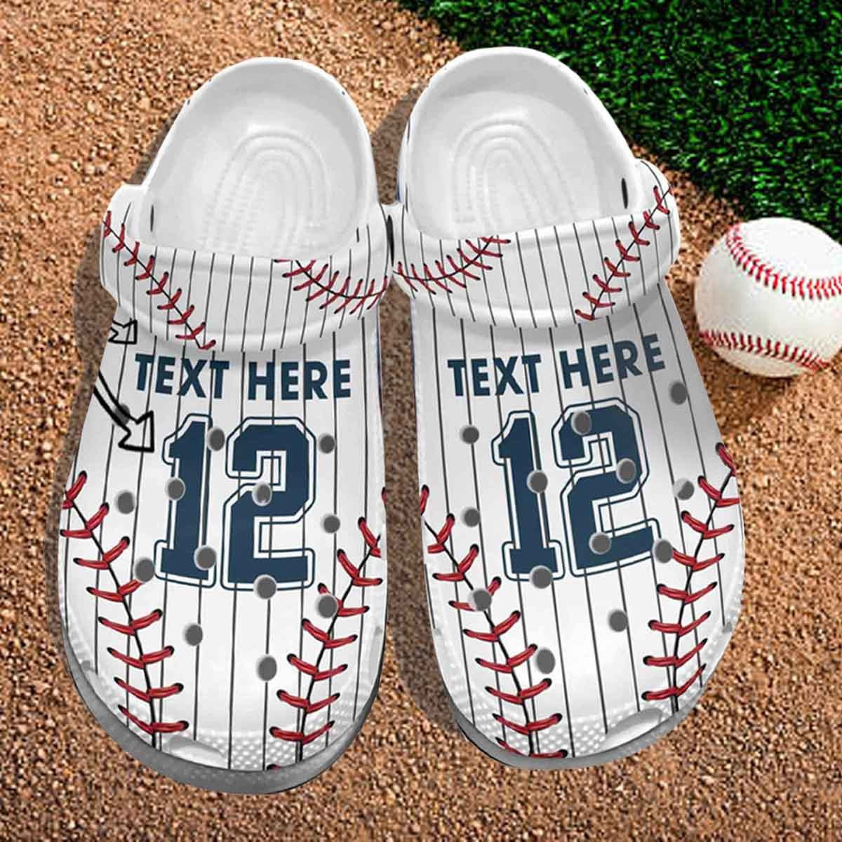 Baseball Uniform Player Crocs Shoes Clogs For Batter - Funny Baseball Personalized Shoes Birthday Gifts Son Daughter