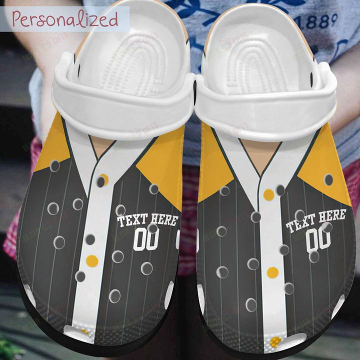 Baseball White Sole Personalized My Baller Crocs Classic Clogs Shoes