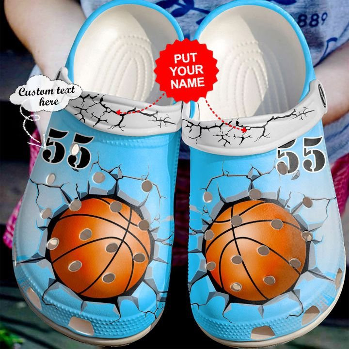 Basketball Crack Personalized Name Number Crocs Clog Shoes Basketball Crocs