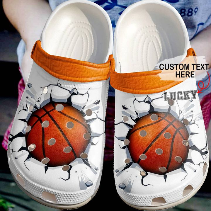 Basketball Crocs - Basketball Custom Name Crack Clog Shoes For Men And Women