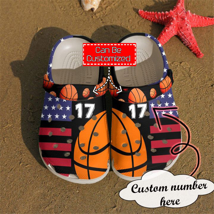 Basketball Crocs - Basketball Personalized American Clog Shoes For Men And Women
