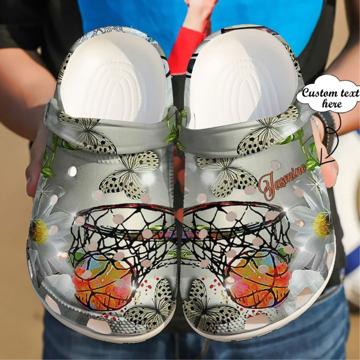 Basketball Crocs - Basketball Personalized Daisy Clog Shoes For Men And Women