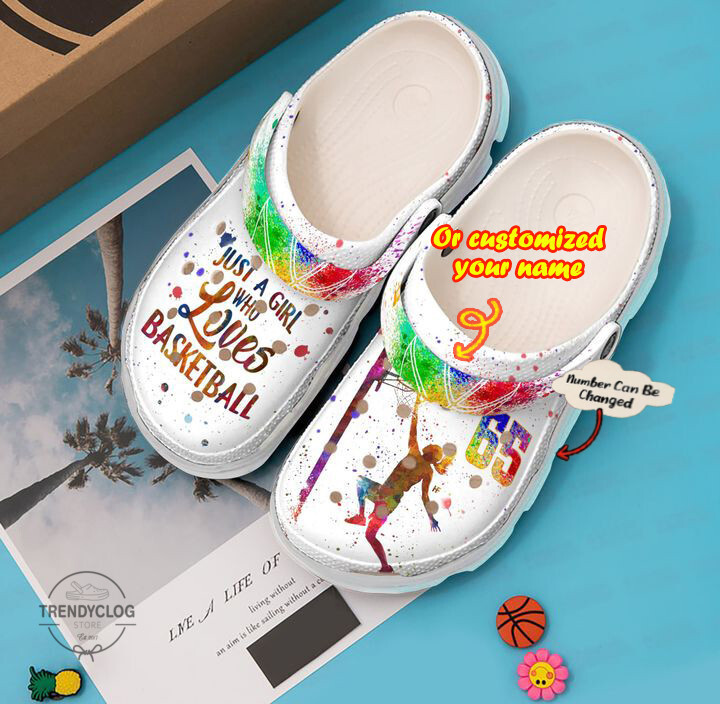 Basketball Crocs Basketball Personalized Just A Girl Who Loves Clog Shoes