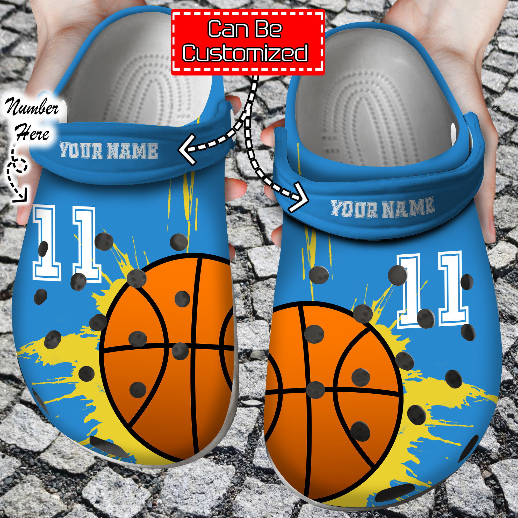 Basketball Crocs Basketball Personalized Lover Blue Clog Shoes