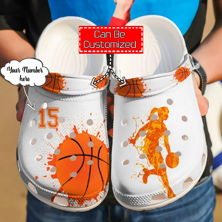Basketball Crocs - Basketball Personalized Passion White Clog Shoes For Men And Women