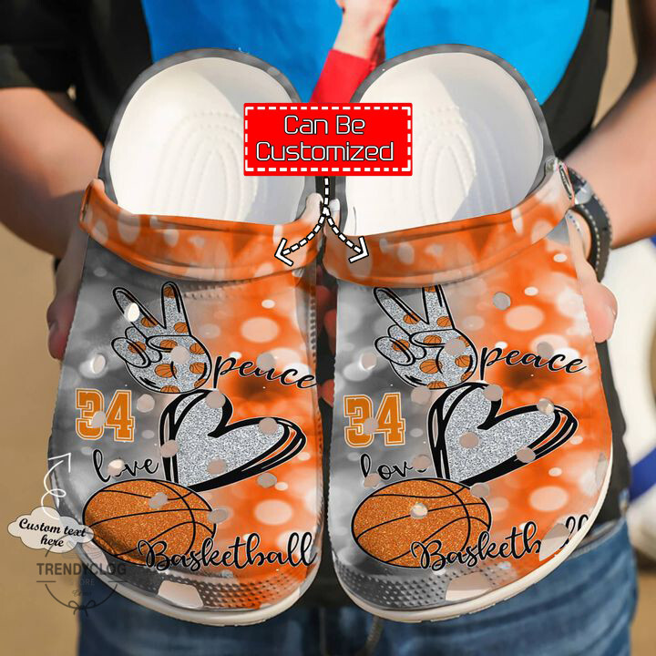 Basketball Crocs Basketball Personalized Peace Love Clog Shoes