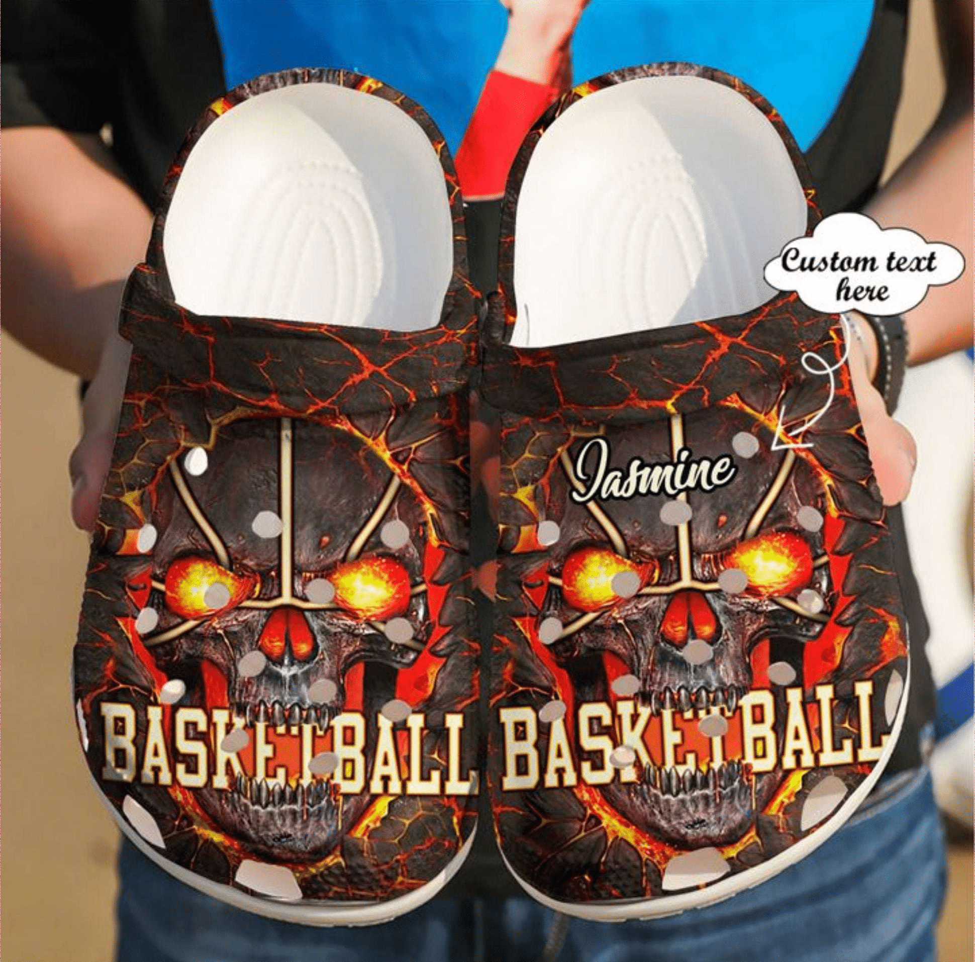 Basketball Crocs Clog Shoespersonalized Skull Clog Shoes