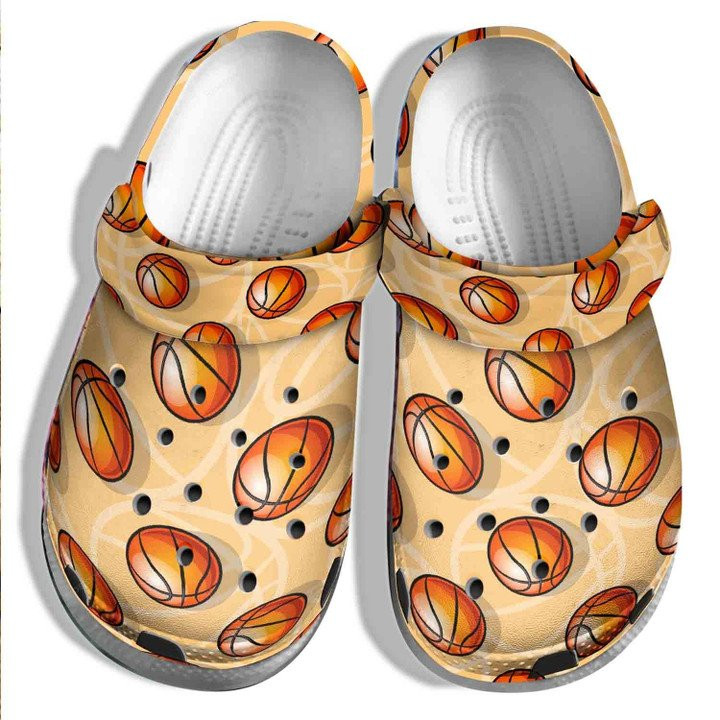 Basketball Funny Ball Crocs Classic Clogs Shoes Orange Basketball Outdoor Crocs Classic Clogs Shoes For Men Women