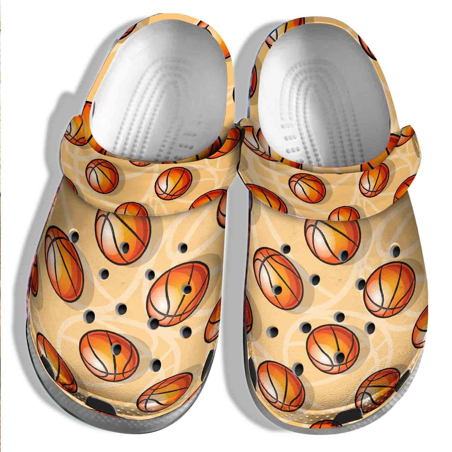 Basketball Funny Ball Crocs Shoes Clogs - Orange Basketball Outdoor Crocs Shoes Clogs For Men Women