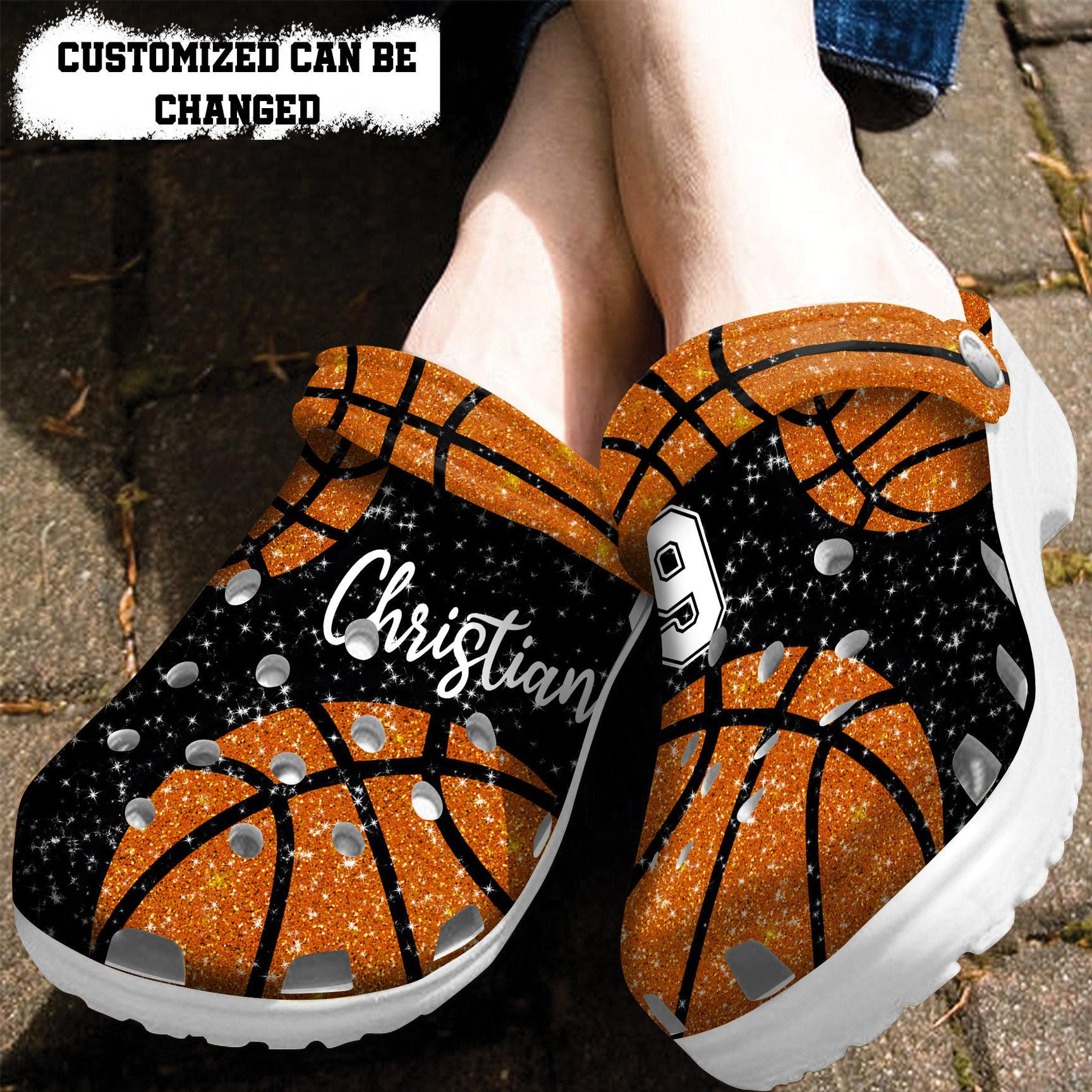 Basketball Glitter Personalized Lover Crocs Clog Shoes Basketball Crocs