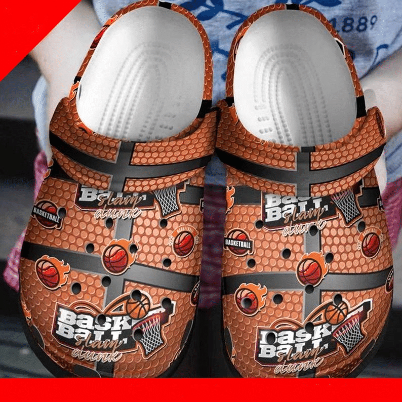 Basketball Pattern Crocs 2 Rubber Crocs Clog Shoes Comfy Footwear