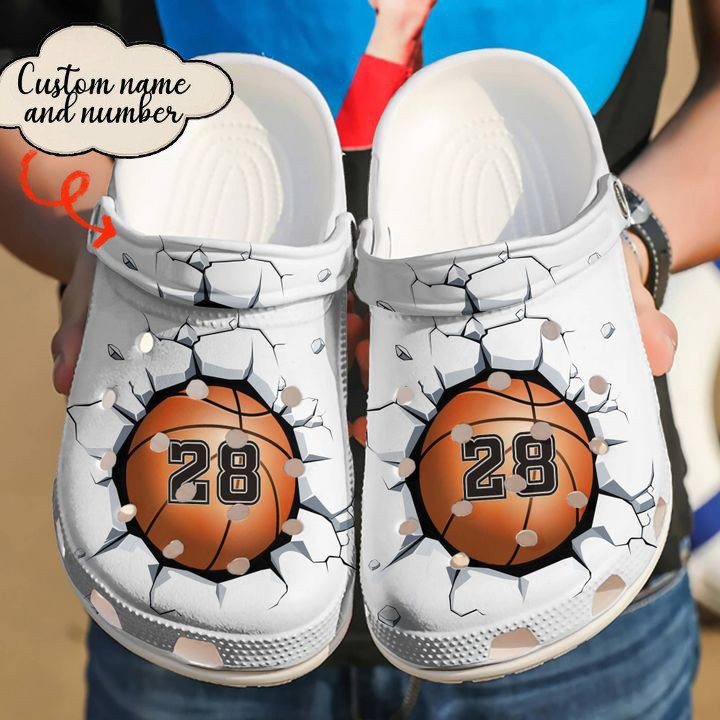 Basketball Personalized Breaking Wall Crocs Clog Shoes Basketball Crocs