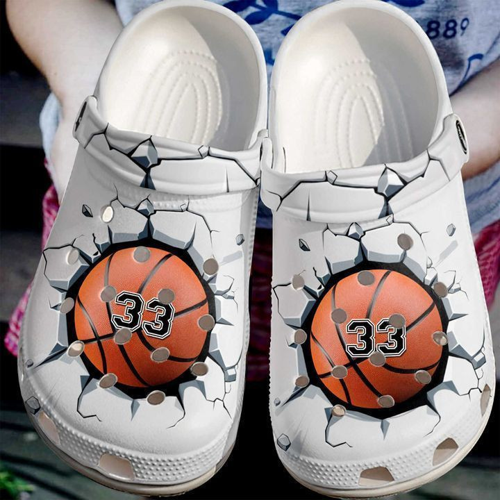 Basketball Personalized Broken Wall Crocs Classic Clogs Shoes