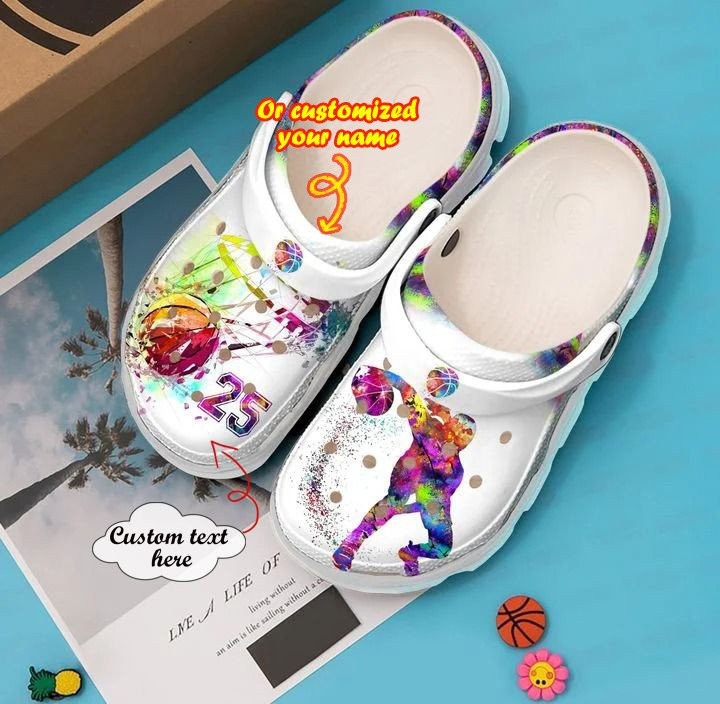 Basketball Personalized Colourful Crocs Clog Shoes Basketball Crocs