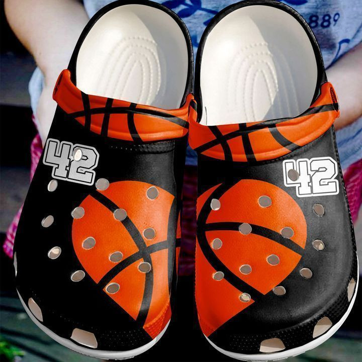 Basketball Personalized Heart Crocs Classic Clogs Shoes