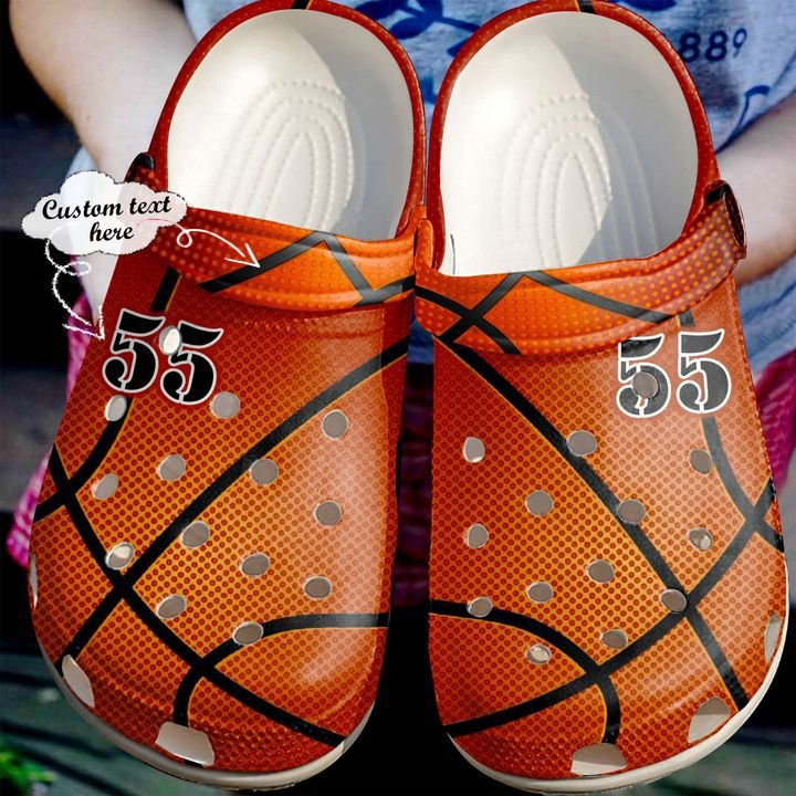 Basketball Personalized Leather Texture Crocs Clog Shoes Basketball Crocs