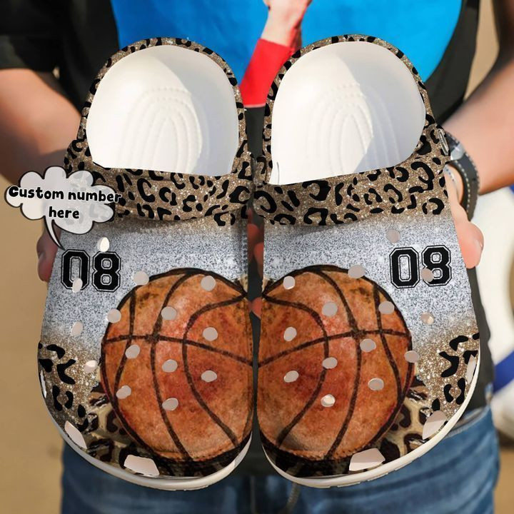 Basketball Personalized Leopard Crocs Classic Clogs Shoes