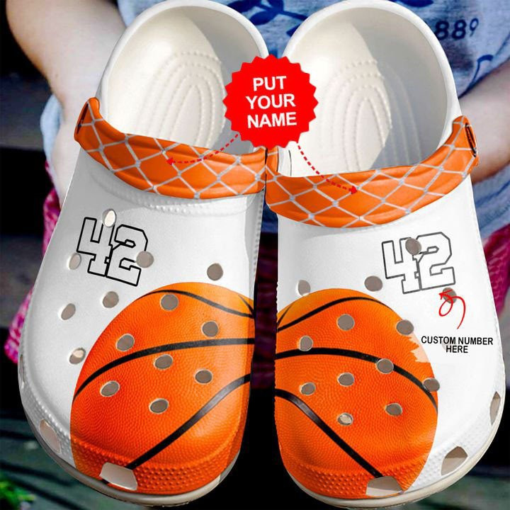 Basketball Personalized Lovers White Crocs Clog Shoes Basketball Crocs