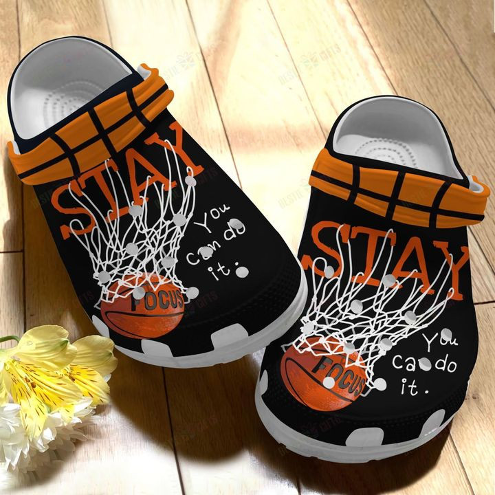 Basketball Stay Focus Crocs Classic Clogs Shoes