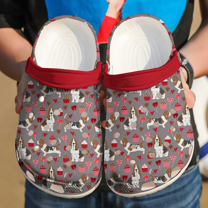 Basset Hound Pattern Crocs Classic Clogs Shoes