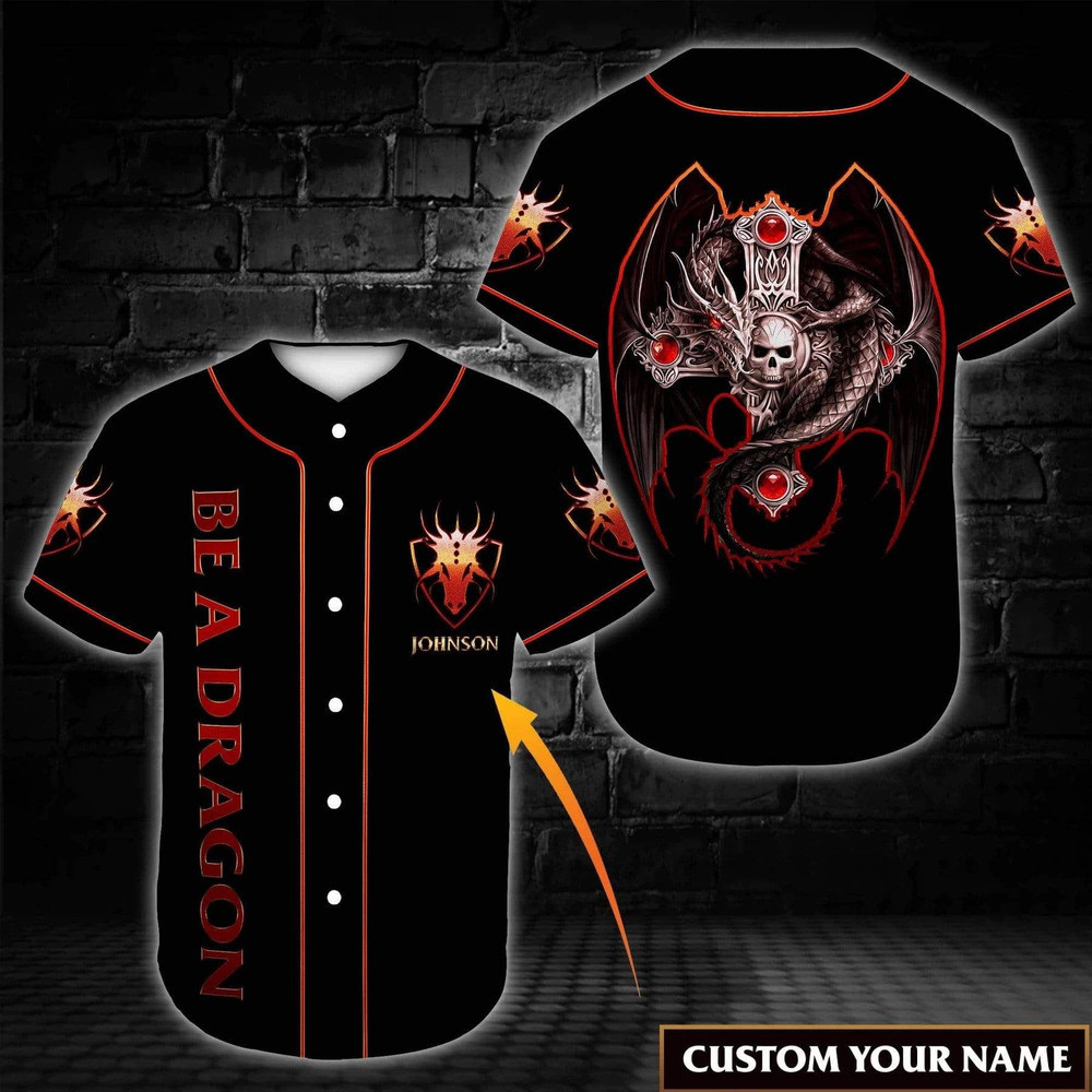 Be A Dragon Christian Lovers Custom Name Baseball Jersey, Unisex Jersey Shirt for Men Women
