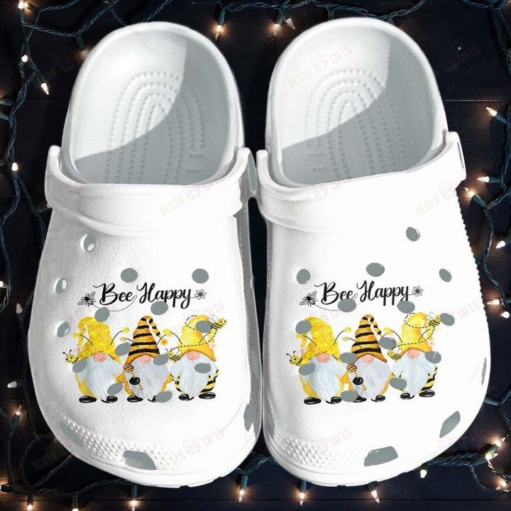 Be Happy Gnomies Bee Cute Crocs Classic Clogs Shoes