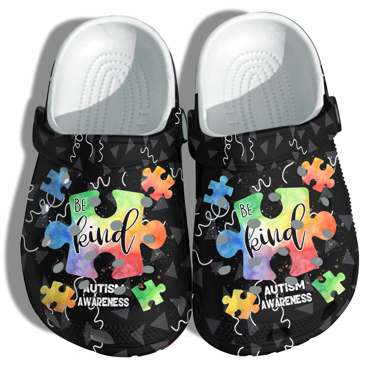 Be Kind Autism Puzzel Crocs Shoes – Rainbow Autism Awareness Shoes Croc Clogs Gifts For Son Daughter