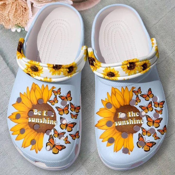 Be The Sunshine With Sunflower Clogs Crocs Shoes Gift For Birthday Christmas Thanksgiving