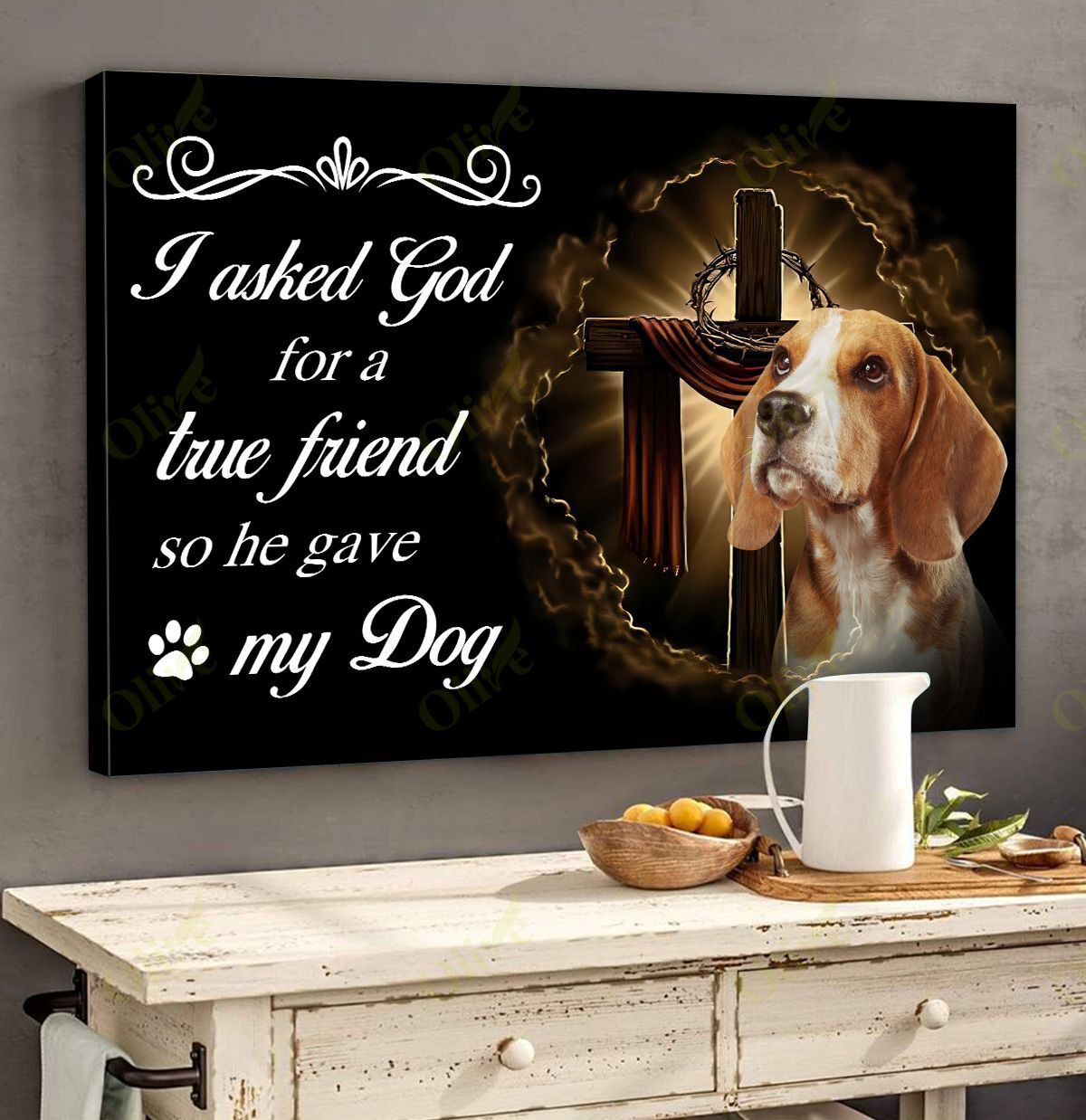 Beagle - Asking God For A True Friend Poster And Canvas Art Wall Decor