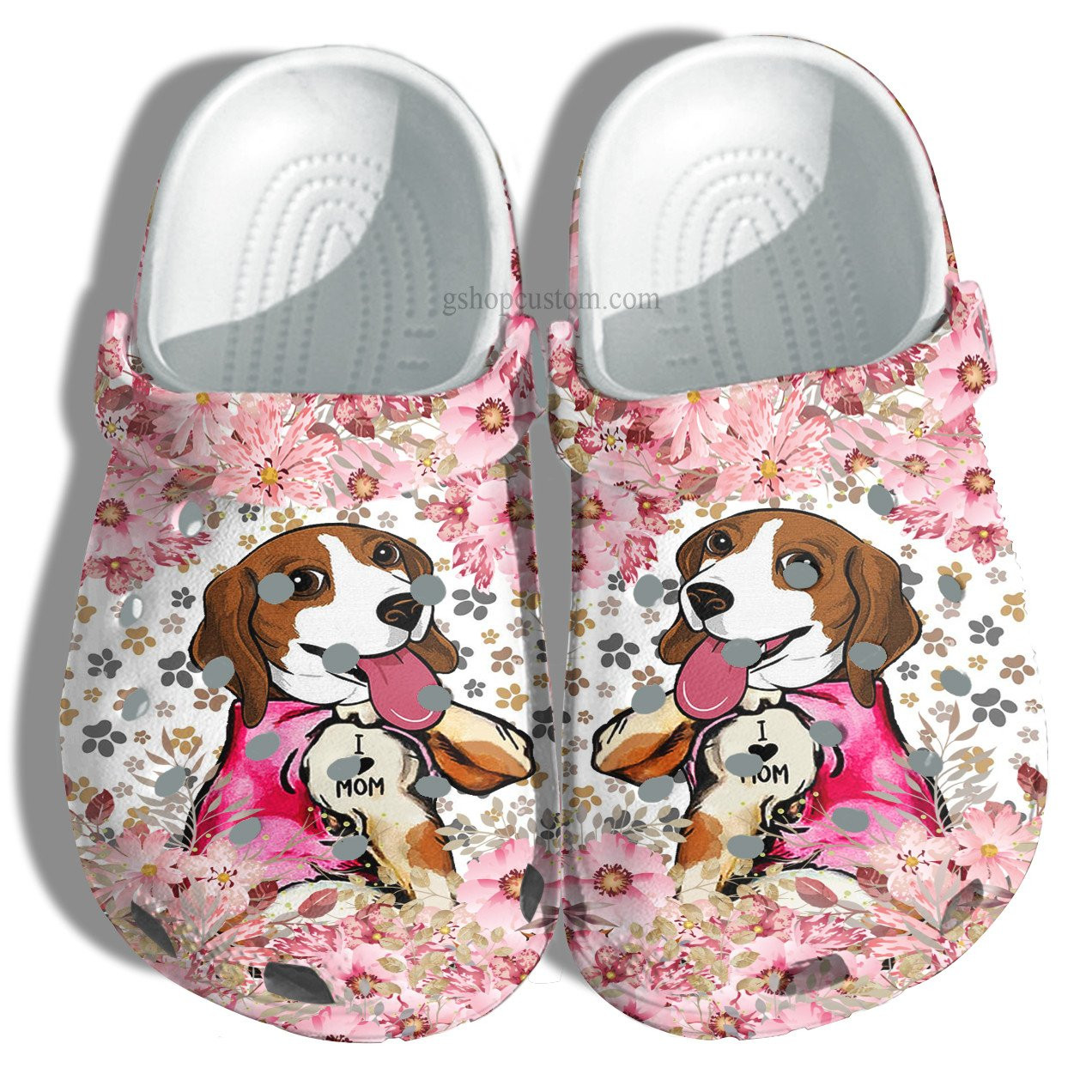 Beagle Dog Tattoo Love Mom Crocs Shoes - Beagle Dogmom Shoes Croc Clogs