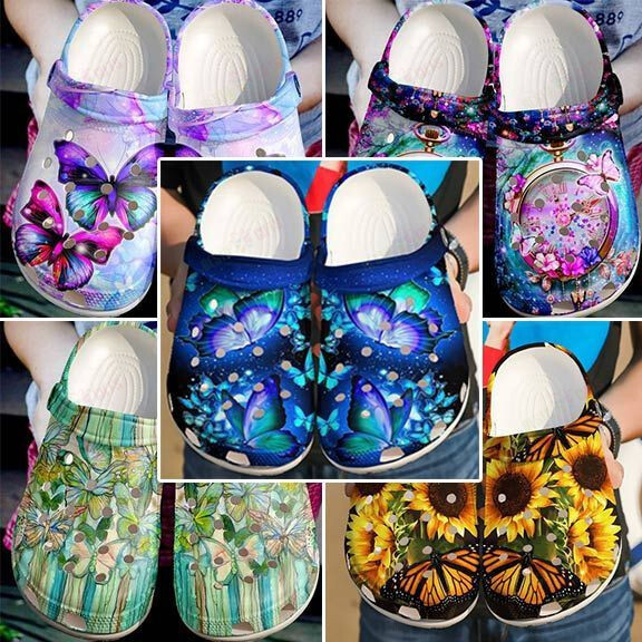 Beautiful Butterfly Collection Crocs Classic Clogs Shoes