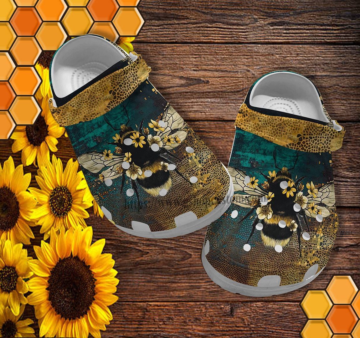 Bee Daisy Boho Twinkle Croc Shoes For Women- Bee Kind Hippie Daisy Sunflower Shoes Croc Clogs Gift Daughter