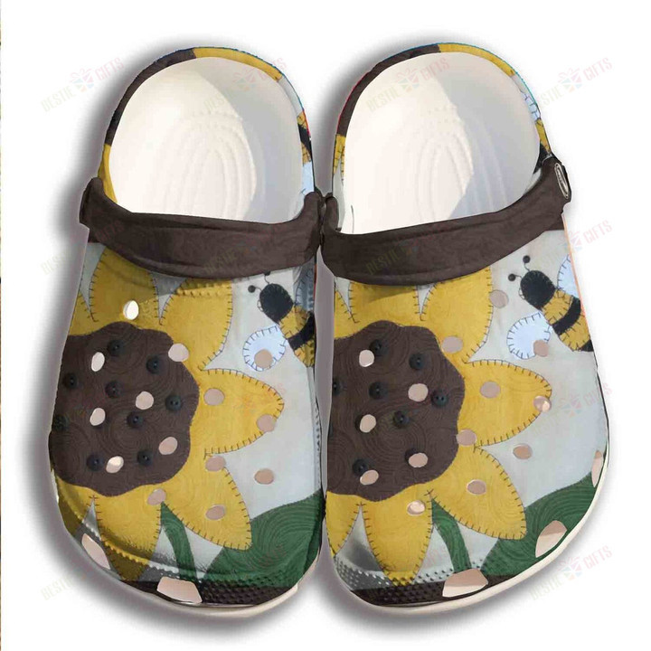 Bee Sunflower Suture Crocs Classic Clogs Shoes