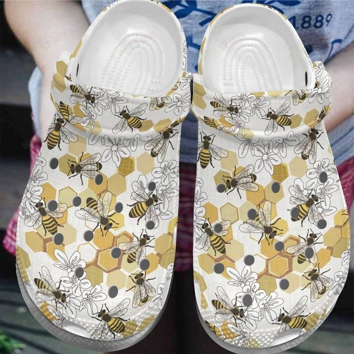 Bee White Sole Save The Bee 4 Colors Crocs Classic Clogs Shoes