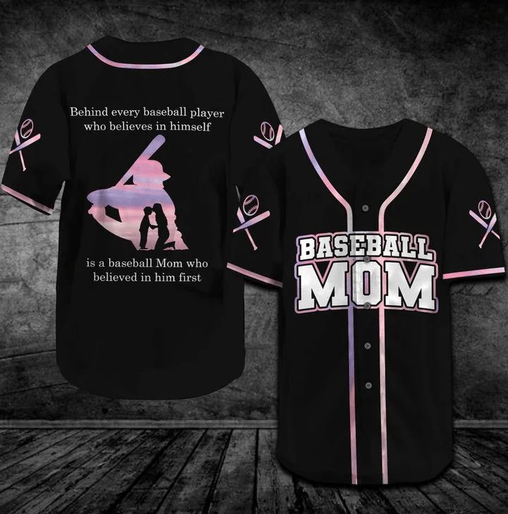 Behind Every Baseball Player Is A Baseball Mom Personalized 3d Baseball Jersey