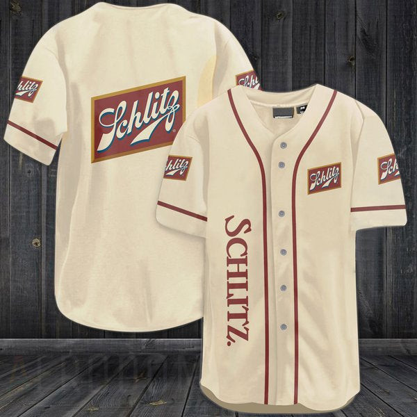 Beige Schlitz Beer Baseball Jersey