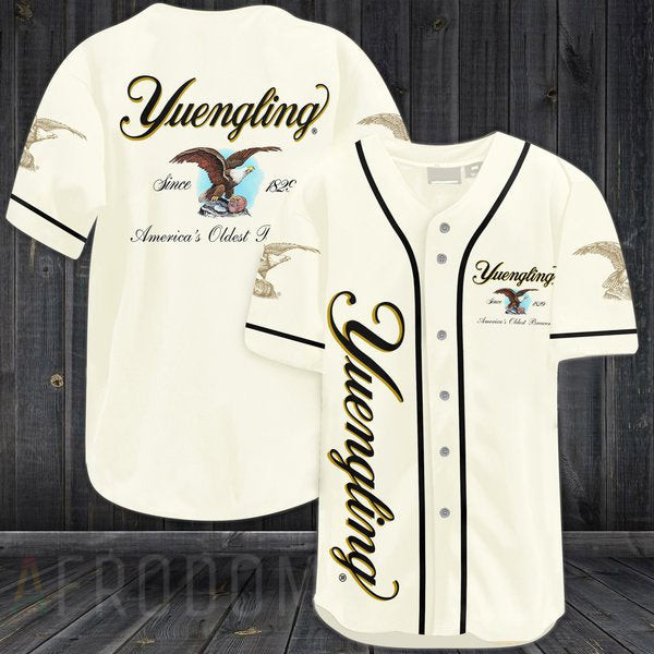 Beige Yuengling Beer Baseball Jersey