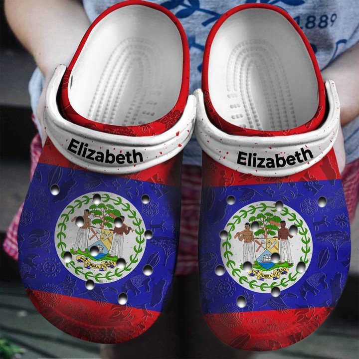 Belize Flag Personalized Shoes Crocs Clogs