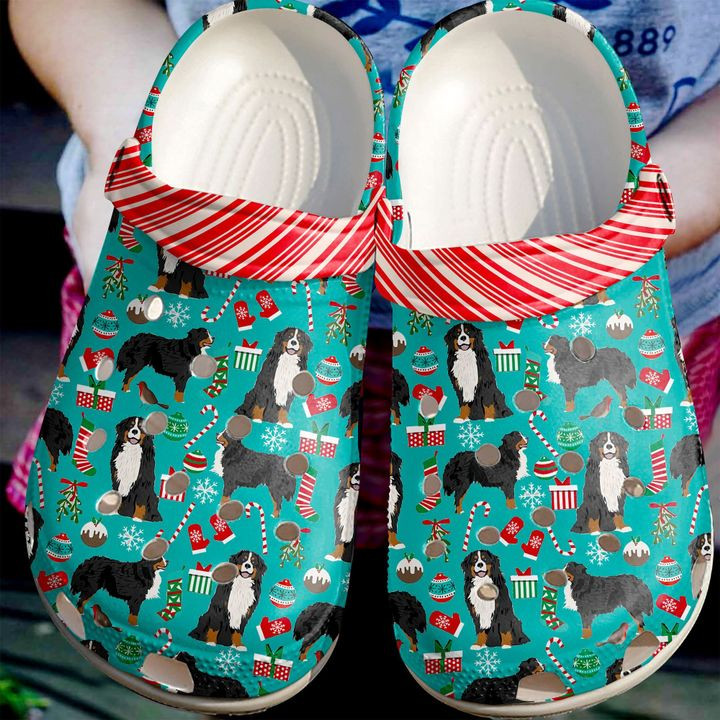 Bernese Mountain Christmas Pattern Crocs Crocband Clog Shoes For Men Women